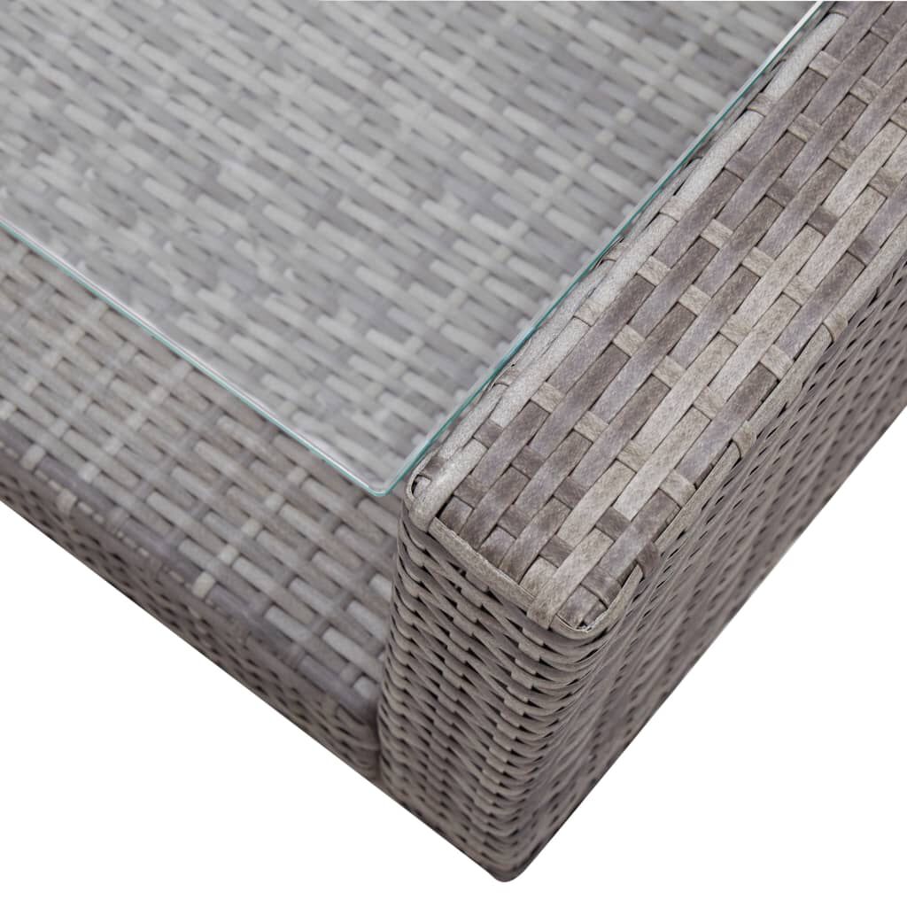vidaXL 4 Piece Garden Lounge Set with Cushions Poly Rattan Grey