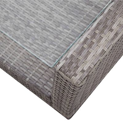 vidaXL 4 Piece Garden Lounge Set with Cushions Poly Rattan Grey, grey vidaXL 4 Piece Garden Lounge Set with Cushions Poly Rattan Grey