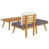 vidaXL 3 Piece Garden Lounge Set with Cushions Solid Acacia Wood