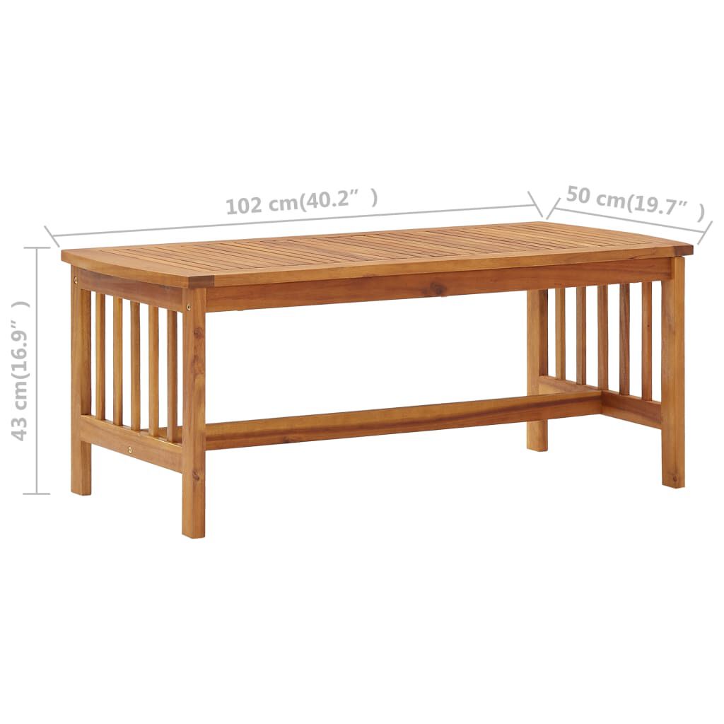 vidaXL 5 Piece Garden Lounge Set with Cushions Solid Acacia Wood (310257+310260+310263)