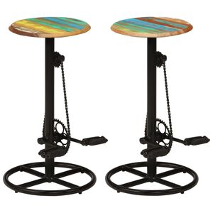 vidaXL Bar Stools 2 pcs Solid Reclaimed Wood