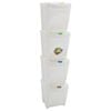 vidaXL Stackable Garbage Bin Boxes 4 pcs White 100 L Polypropylene