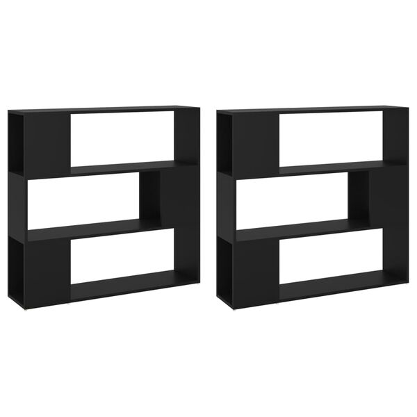 vidaXL Book Cabinet Room Divider Black 100x24x188 cm