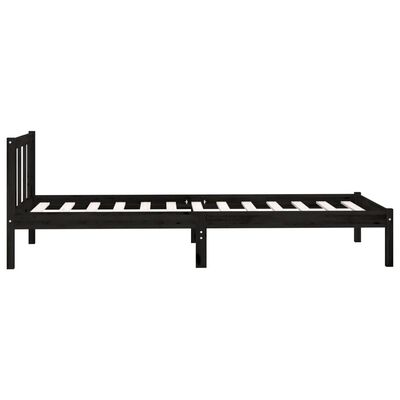 vidaXL Bed Frame without Mattress Black Solid Wood 90x200 cm, black vidaXL Bed Frame without Mattress Black Solid Wood 90x200 cm