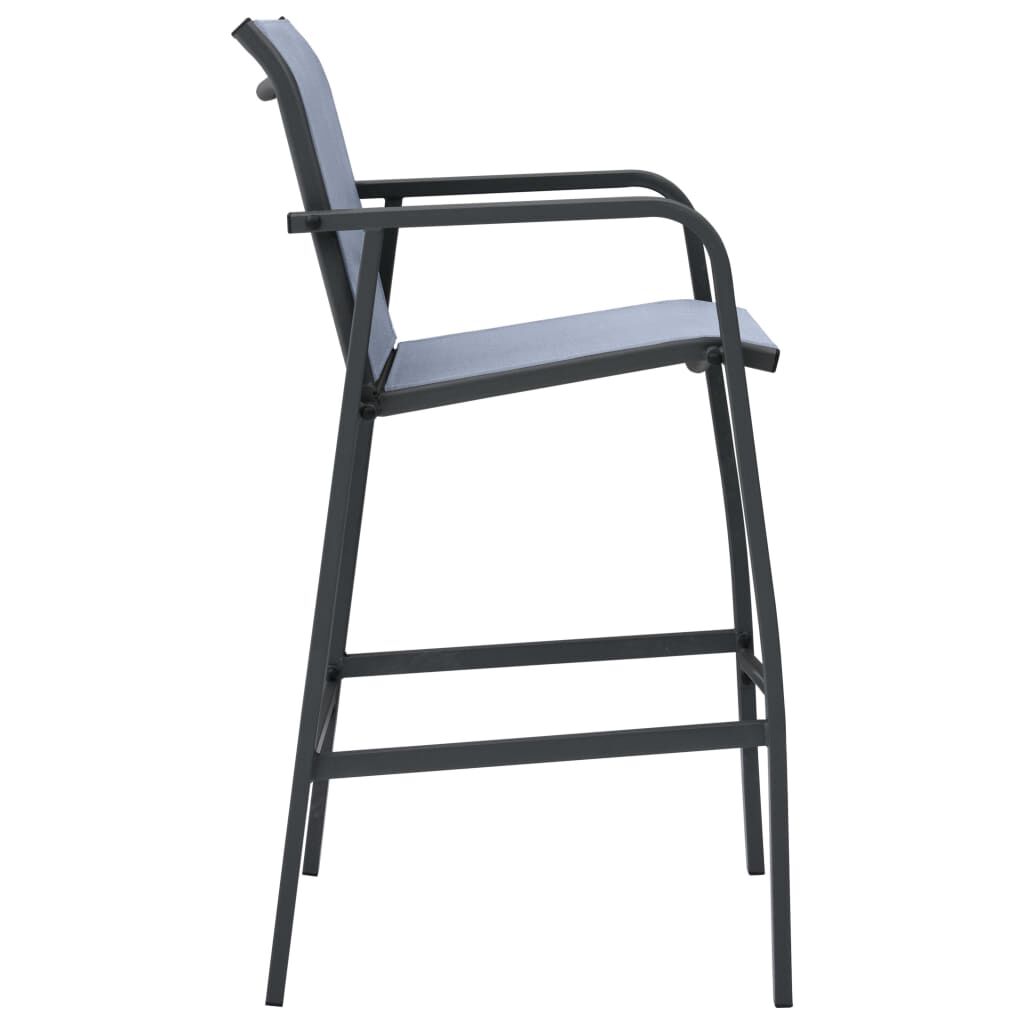 vidaXL Garden Bar Chairs 2 pcs Grey Textilene