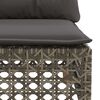 vidaXL Garden Sofa Corner with Cushions Grey Poly Rattan