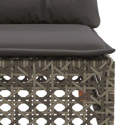 vidaXL Garden Sofa Corner with Cushions Grey Poly Rattan, grey and dark grey vidaXL Garden Sofa Corner with Cushions Grey Poly Rattan