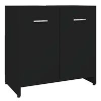 vidaXL Bathroom Cabinet Black 60x33x61 cm Engineered Wood, black vidaXL Bathroom Cabinet Black 60x33x61 cm Engineered Wood