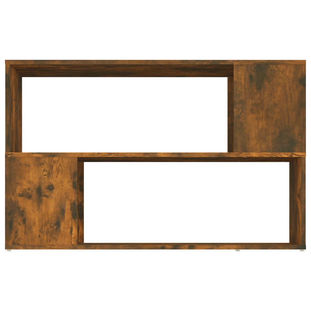 vidaXL Book Cabinet Smoked Oak 100x24x63 cm Engineered Wood
