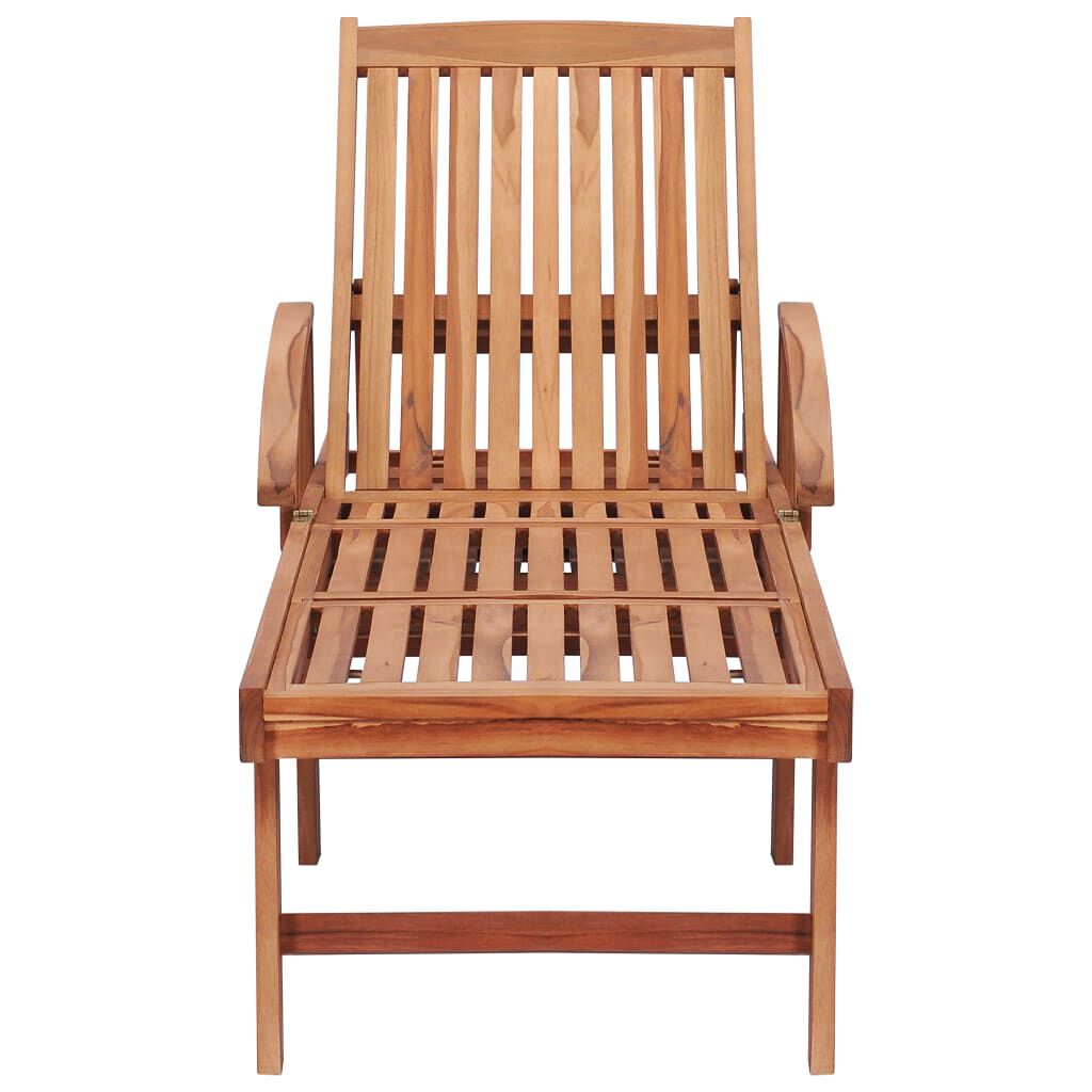 vidaXL Sun Loungers 2 pcs Solid Teak Wood