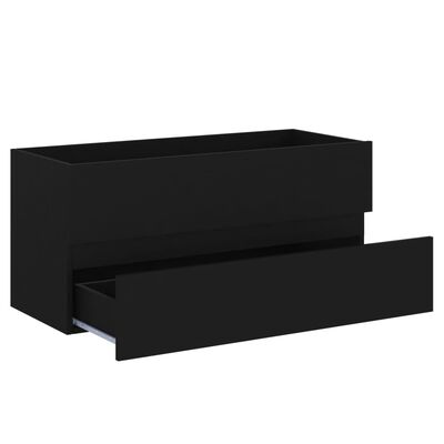 vidaXL Sink Cabinet Black 100x38.5x45 cm Engineered Wood, black vidaXL Sink Cabinet Black 100x38.5x45 cm Engineered Wood