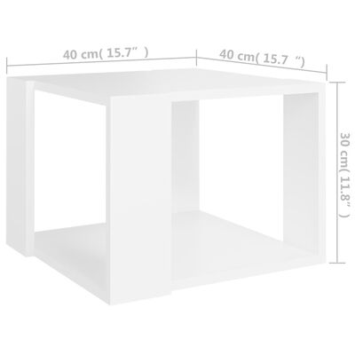 vidaXL Coffee Table White 40x40x30 cm Engineered Wood, white vidaXL Coffee Table White 40x40x30 cm Engineered Wood