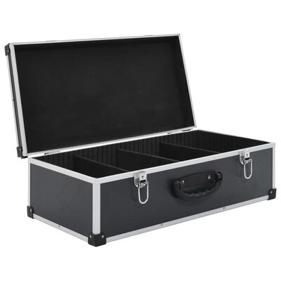vidaXL CD Case for 80 CDs Aluminium ABS Black, black vidaXL CD Case for 80 CDs Aluminium ABS Black