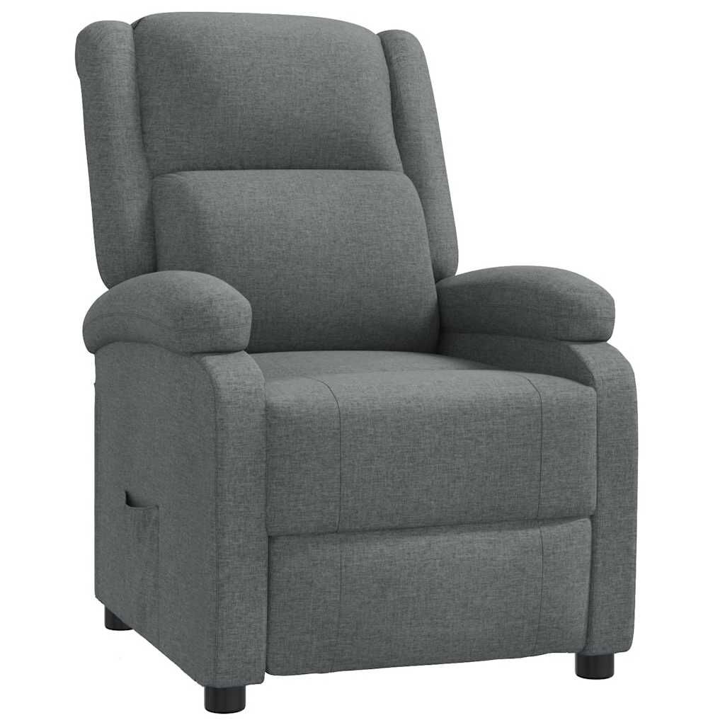 vidaXL Recliner Chair Dark Grey Fabric