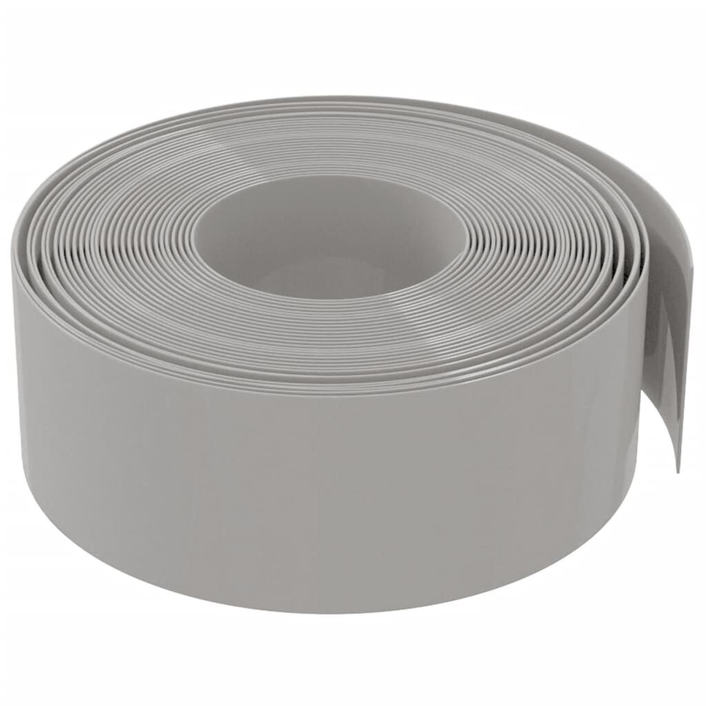 vidaXL Garden Edgings 5 pcs Grey 10 m 20 cm Polyethylene