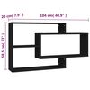 vidaXL Wall Shelf Black 104x20x58.5 cm Engineered Wood