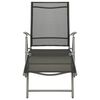 vidaXL Folding Sun Lounger Textilene and Aluminium Black and Silver