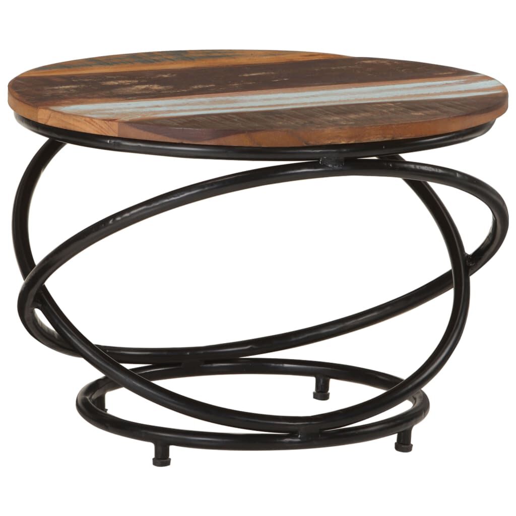 vidaXL Coffee Table Ø 55x40 cm Solid Wood Reclaimed