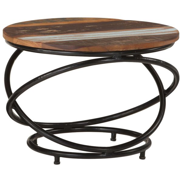 vidaXL Coffee Table Ø 55x40 cm Solid Wood Reclaimed
