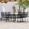 vidaXL 7 Piece Garden Dining Set Black