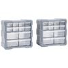vidaXL Multi-drawer Organisers with 12 Drawers 2 pcs 26,5x16x26 cm