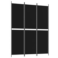 vidaXL 3-Panel Room Divider Black 150x200 cm Fabric
