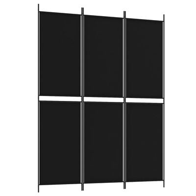 vidaXL 3-Panel Room Divider Black 150x200 cm Fabric, black vidaXL 3-Panel Room Divider Black 150x200 cm Fabric