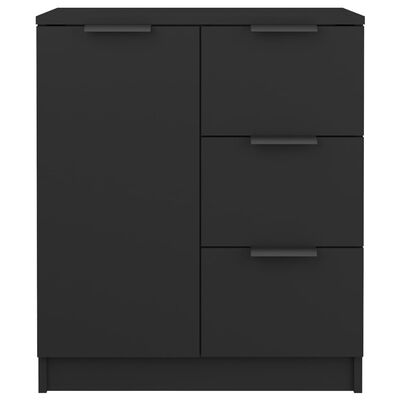 vidaXL Sideboards 2 pcs Black 60x30x70 cm Engineered Wood, black vidaXL Sideboards 2 pcs Black 60x30x70 cm Engineered Wood