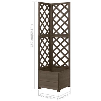 vidaXL Corner Trellis Planter Grey 40x40x150 cm Solid Fir Wood, grey vidaXL Corner Trellis Planter Grey 40x40x150 cm Solid Fir Wood
