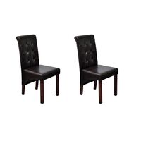 vidaXL Dining Chairs 2 pcs Brown Faux Leather, brown vidaXL Dining Chairs 2 pcs Brown Faux Leather