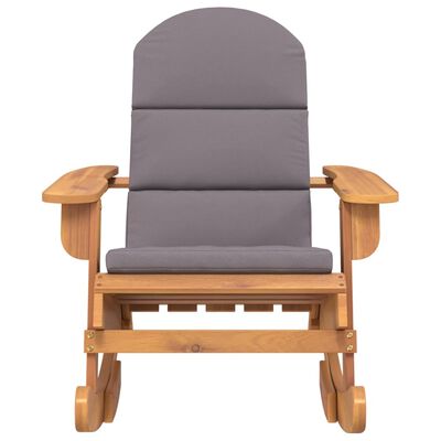 vidaXL Adirondack Rocking Chair with Cushions Solid Wood Acacia, brown and grey vidaXL Adirondack Rocking Chair with Cushions Solid Wood Acacia