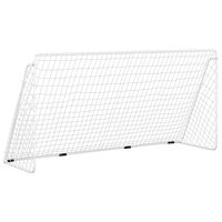 vidaXL Football Goal with Net White 366x122x182 cm Steel,  vidaXL Football Goal with Net White 366x122x182 cm Steel