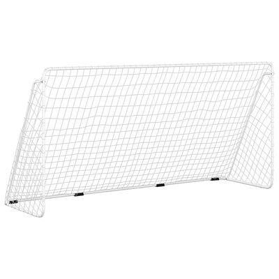 vidaXL Football Goal with Net White 366x122x182 cm Steel,  vidaXL Football Goal with Net White 366x122x182 cm Steel