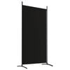 vidaXL 2-Panel Room Divider Black 175x180 cm Fabric