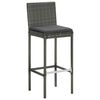 vidaXL 7 Piece Outdoor Bar Set with Cushions Poly Rattan Grey