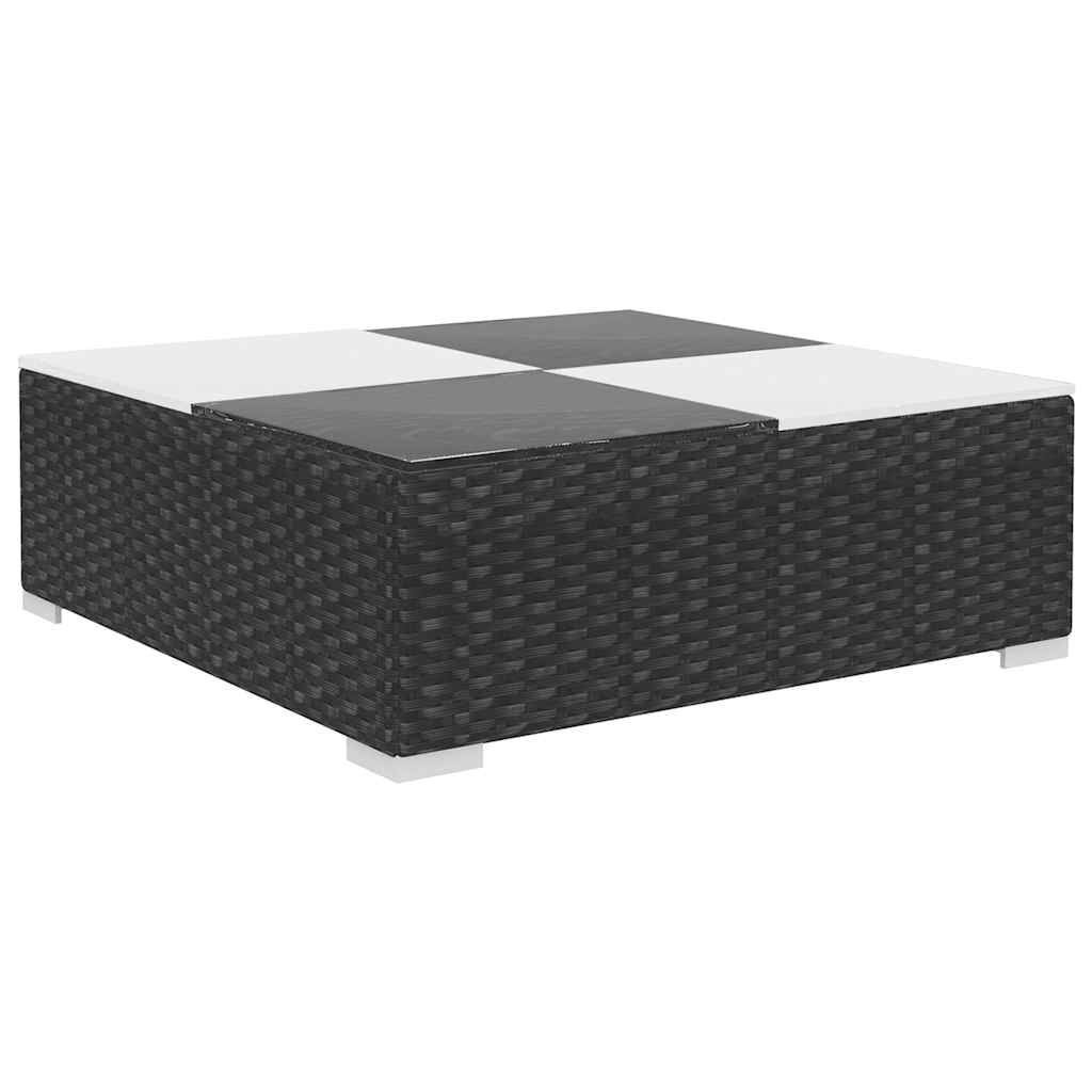 vidaXL 8 Piece Garden Lounge Set with Cushions Poly Rattan Black