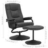 vidaXL Recliner Chair with Footrest Dark Grey Fabric