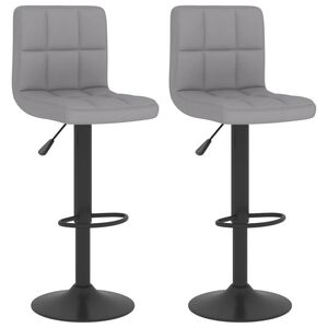 vidaXL Bar Stools 2 pcs Light Grey Fabric