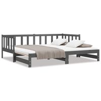 vidaXL Pull-out Day Bed without Mattress Grey 2x(90x200)cm, grey vidaXL Pull-out Day Bed without Mattress Grey 2x(90x200)cm
