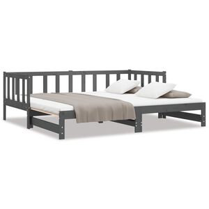 vidaXL Pull-out Day Bed without Mattress Grey 2x(90x200)cm