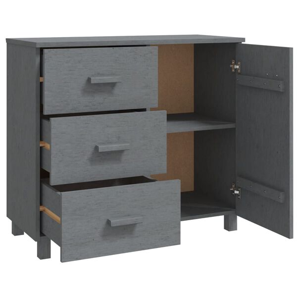 vidaXL Sideboard HAMAR Dark Grey 90x40x80 cm Solid Pinewood