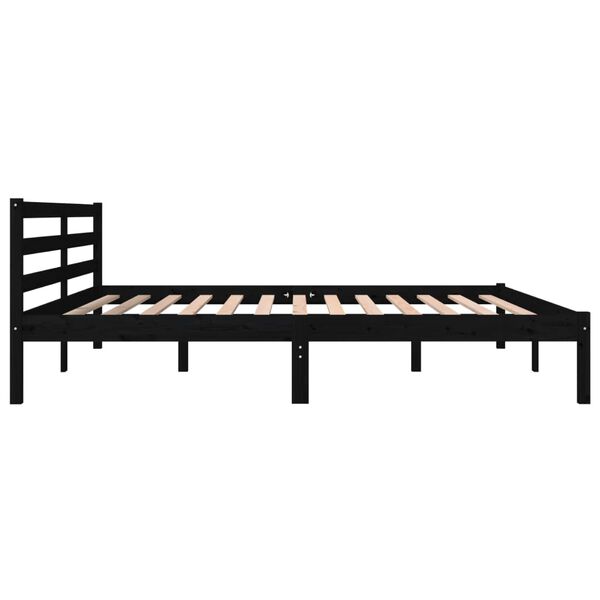 vidaXL Bed Frame without Mattress 180x200cm Black Super King Size