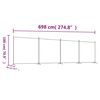 vidaXL 4-Panel Room Divider Black 698x180 cm Fabric