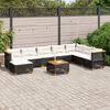 vidaXL 9 Piece Garden Sofa Set with Cushions Black Poly Rattan