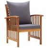 vidaXL Garden Chairs with Cushions 2 pcs Solid Acacia Wood