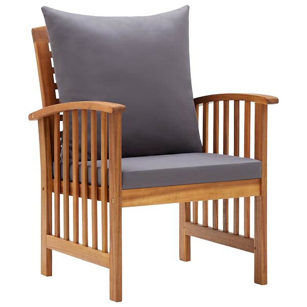 vidaXL Garden Chairs with Cushions 2 pcs Solid Acacia Wood