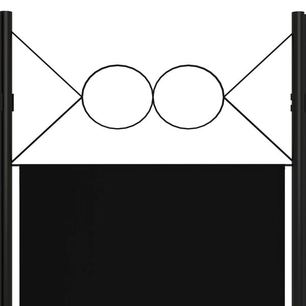 vidaXL 3-Panel Room Divider Black 120x180 cm