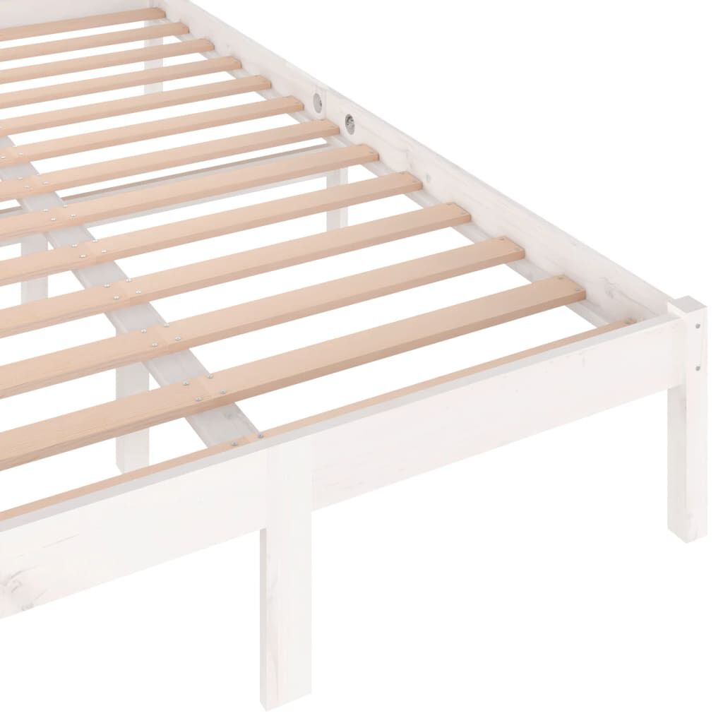 vidaXL Bed Frame without Mattress Solid Wood Pine 120x200cm White