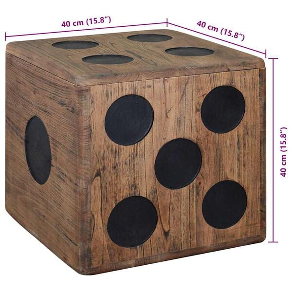vidaXL Storage Box Mindi Wood 40x40x40 cm Dice Design