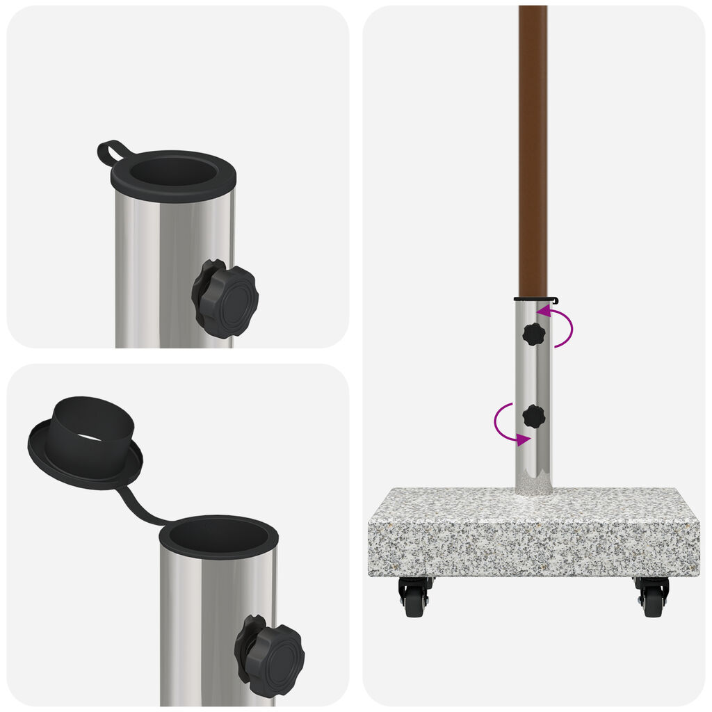 vidaXL Umbrella Base Light Grey 45x25x8.3 cm Granite